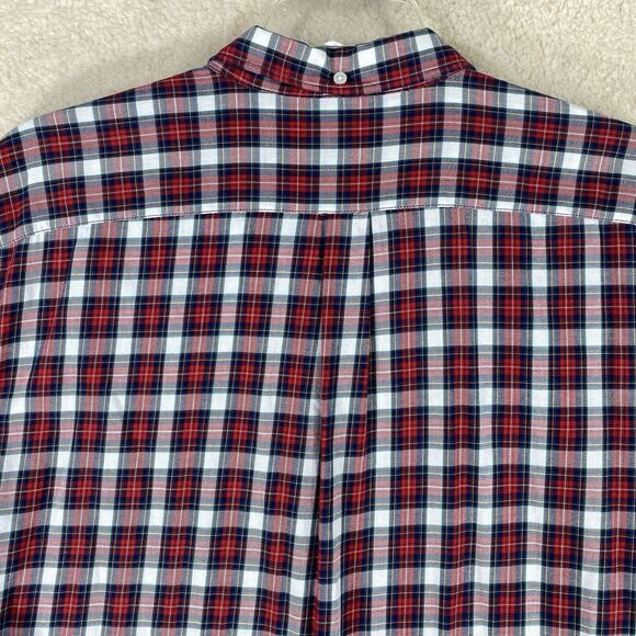 Old Navy Shirt Mens XXL 2Lg Red Plaid Slim Fit Button Down Long Sleeve - Picture 6 of 13